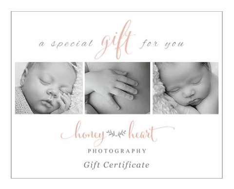 Honey Heart Photography Baby Gift Registry Gift Certificate